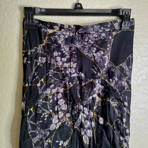 ALL SAINTS Luisa Buruberu Printed Floral Skeleton Midi Skirt Sz 0 - Picture 7 of 11